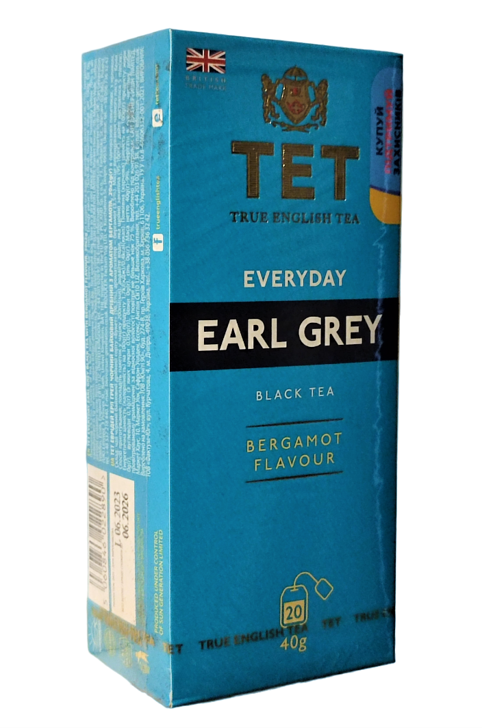 Чорний чай з бергамотом TET Earl Grey 20 пакетиків, фото 1