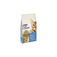 Purina Cat Chow Feline 3 in 1 Сухой корм для взрослых кошек (3 в 1) с индейкой 1.5 кг