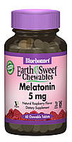 Мелатонин 5мг, Вкус Малины, Earth Sweet Chewables, Bluebonnet Nutrition, 60 жевательных таблеток