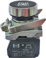 Выключатель кнопочный металлический FP PCP6ВК 1NО черный ( FPPCP8BK )