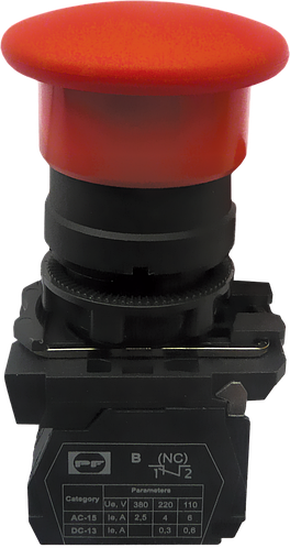 Выключатель кнопочный пластиковый FP PMRPI 1NC красный (ID#1908899518 ...