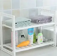 Кухонная полка регулируемая Kitchen Rack, Органайзер на кухню для хранения кухонных принадлежностей