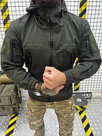 Тактическая курточка Soft-shell олива, Осенняя ветрозащитная армейская куртка ЗСУ, L