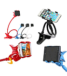 Гнучкий тримач для телефону з прищіпкою (Колір на вибір), Підставка під телефон, Тримач для смартфона, фото 9