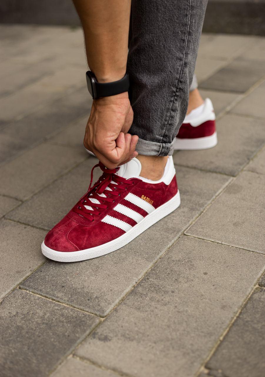 Adidas gazelle off white burgundy online