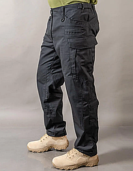 Армійські штани тактичні чорні MILIGUS Брюки військові Rip Stop демісезонні для ЗСУ р. 2XL