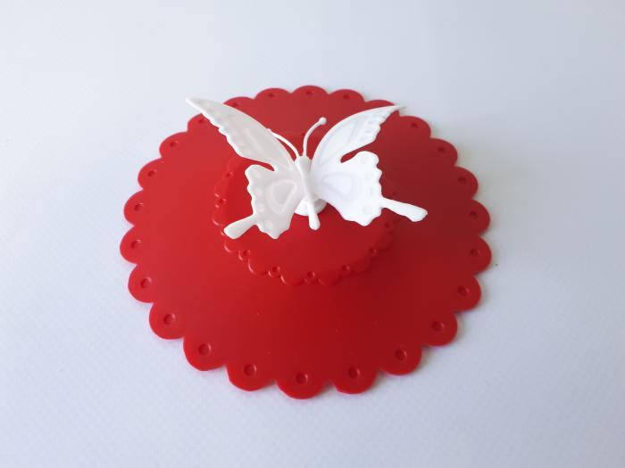 

Крышка силиконовая на чашку "Бабочка" d 10cm, Разные цвета