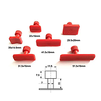 Набор сменных красных насадок pdr. Насадки на обратный молоток красные 6 штук