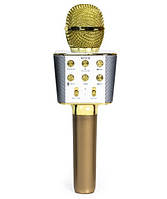 Беспроводной bluetooth караоке микрофон с колонкой WS-1688 Золотой
