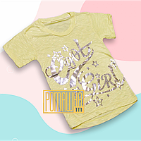 110 4-5 років стрейчева футболка для дівчинки на дівчинку дівчинці з малюнком, що блистить 3538ЖЛТА