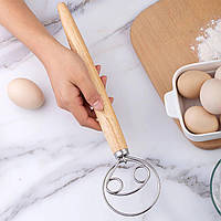 Датський вінчик для замісу тіста з нержавіючої сталі