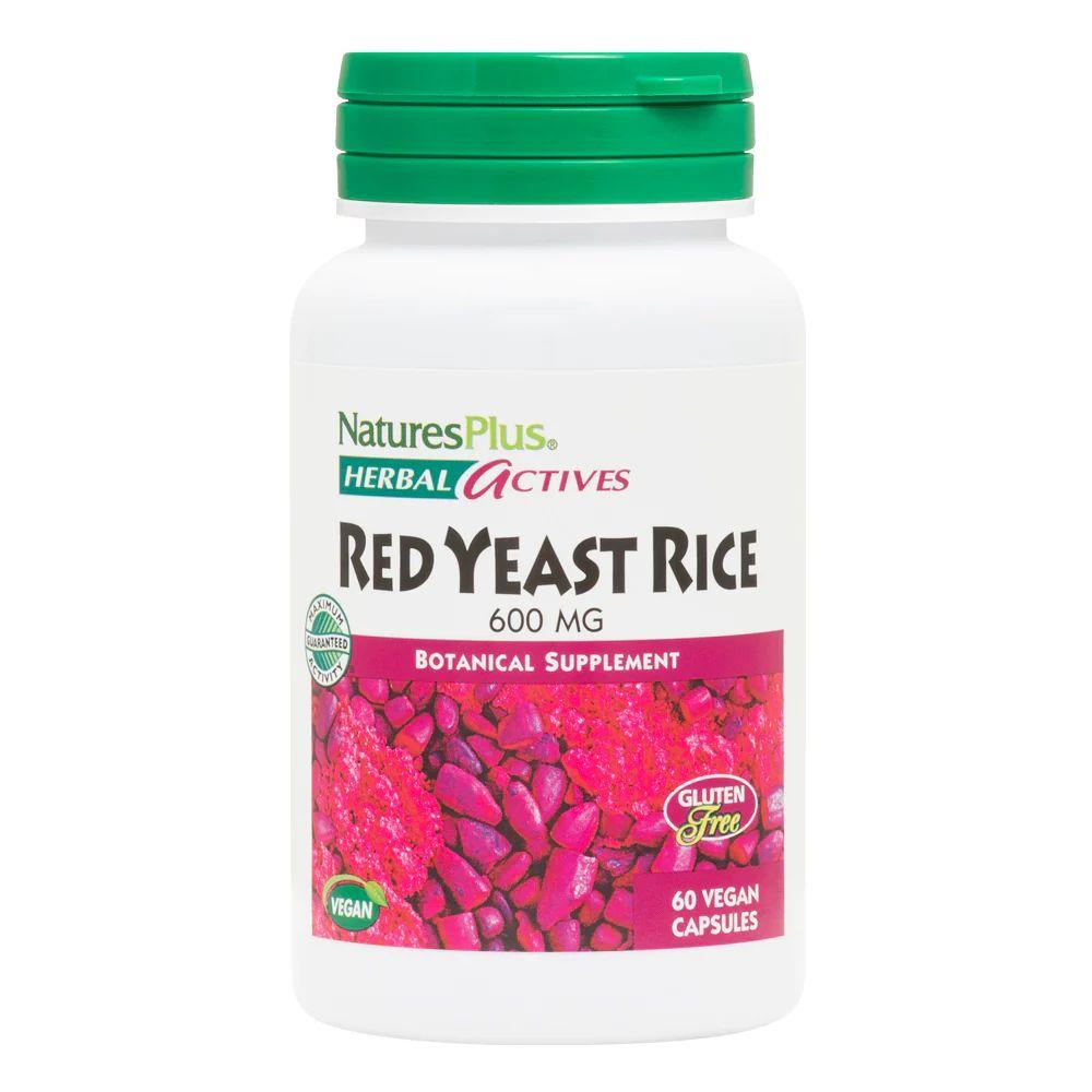 Естественная добавка Natures Plus Herbal Actives Red Yeast Rice 600 mg, 60 вегакапсул CN13519 SP - фото 1 - id-p1909065350