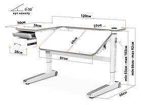 Зростаючий письмовий стіл для школярів | Mealux Woodville MС Energy, фото 3