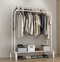 Двойная стойка Double floor Hanger - вешалка для одежды с полкой для обуви размером 110x54 см. FRF74G