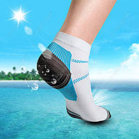 Компресійні шкарпетки для спорту і бігу (1 пара) для чоловіків і жінок біло-блакитні Розмір S/M