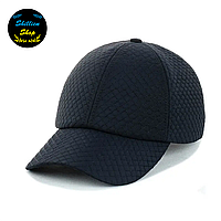 Однотонная зимняя кепка бейсболка на флисе - Темно-синий M/L