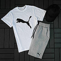 Мужской летний комплект Puma 3 в 1 (Футболка, шорты, кепка)