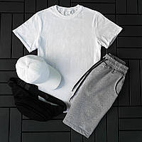Базовый мужской летний комплект 3 в 1 (Футболка, шорты, кепка)