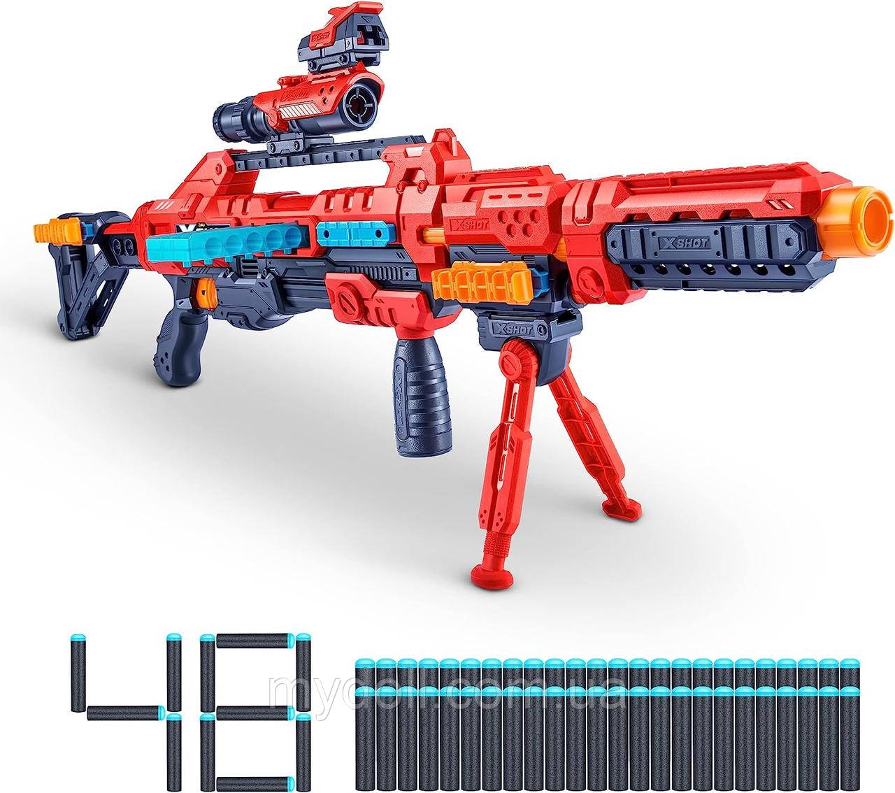 Скорострільний бластер X-Shot Excel Regenerator Foam Dart Blaster Снайперська Гвинтівка Кулемет 48 Zuru 36351-2022