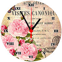 настенные часы на стекле "Visites canonique" круглые