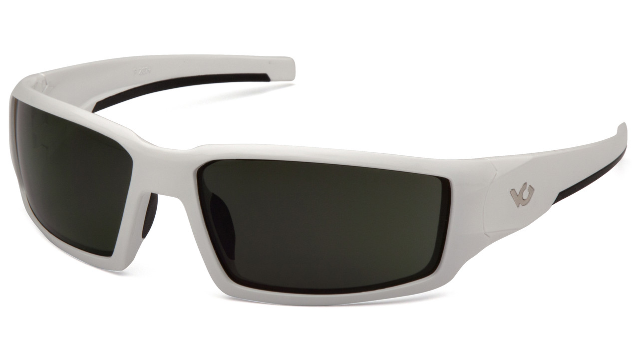Окуляри захисні Venture Gear Pagosa White (forest gray) Anti-Fog, сіро-зелені в білій оправі, фото 1