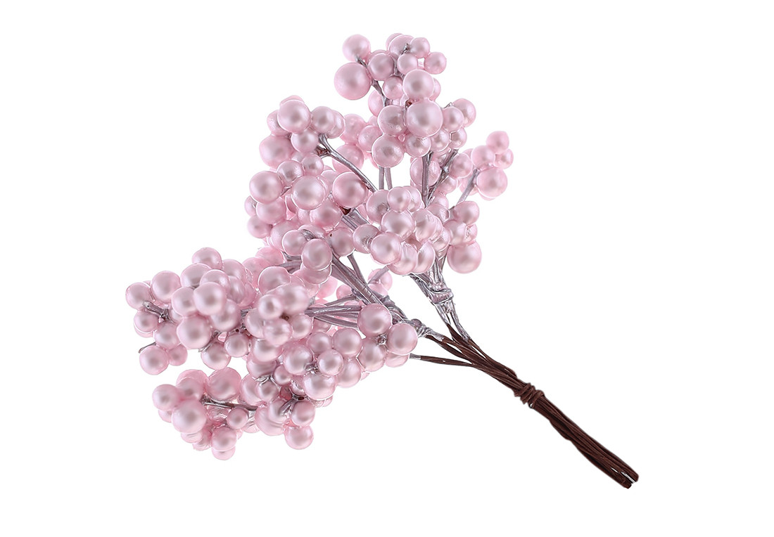 Пучок ягід 14см, колір - рожевий - 12 шт УПАКОВКА ТОВАР ВІД ВИРОБНИКА