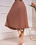 Коричнева спідниця з плісируванням, фото 2