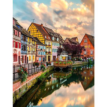 Картина за номерами Захід сонця над містом 40х50 RA73545 в коробці з акриловими фарбами