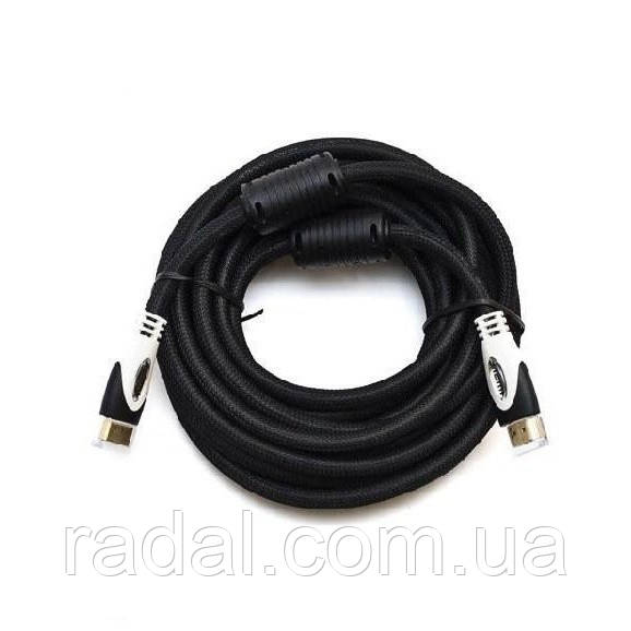 Кабель HDMI Gresso PT-H002C M-M 2 ферриту круглий 5м