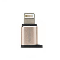 Перехідник Remax RA-USB2 Visual microUSB to Lightning M золотистий