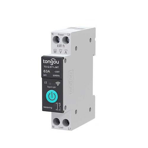 Wi-Fi автоматичний вимикач Tongou 1P 63А DIN однофазний, лічильник кВт/г, фото 1
