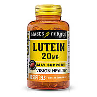 Лютеин 20мг Lutein Mason Natural 30 гелевых капсул UQ, код: 7575173