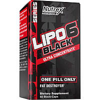 Комплексный жиросжигатель Nutrex Lipo-6 Black Ultra Concentrate 60 Caps UQ, код: 7715580