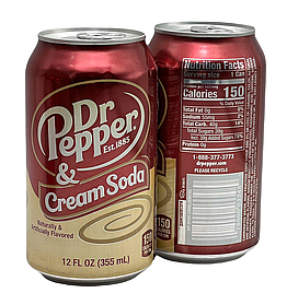 Газований напій Dr Pepper Cream Soda Крем-Сода США, 355 мл