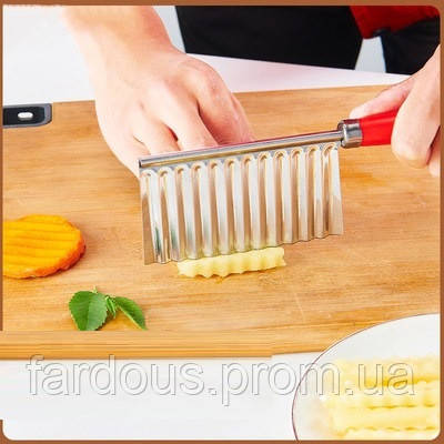Нож для волнистой нарезки овощей, картофеля фри, моркови - фото 6 - id-p497598258