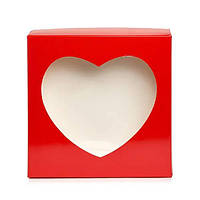Коробка пряник сердце красная 20*20*3,5 см
