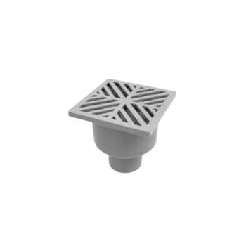 Трап душовий d50мм вертикаль.випуск пластик.решітка 100*100мм + гідрозатвор SantehPlast