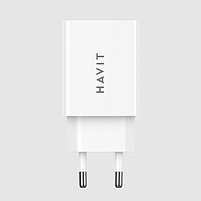 Зарядний пристрій мережевий 2USB 3,0A білий Havit HV-UC003B, фото 4