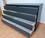 Комод на 8 ящиків колір Антрацит розмір 1600*450*900 мм, фото 2