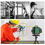 Версія 2025г Hilda 4D з екраном та Bluetooth Лазерний рівень нівелір + штатив 2.10м, фото 7