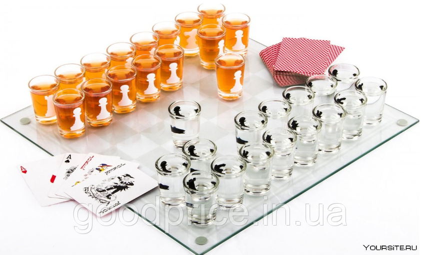Шахматы рюмки с стеклянной доской 35х35 см подарочный набор алкогольные пьяные шахматы алкоигра - фото 4 - id-p1893739443