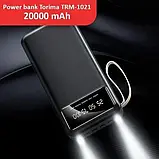 Power Bank TORIMA TRM-1021 20000 mAh з ліхтариком Портативний зарядний пристрій Black, фото 9