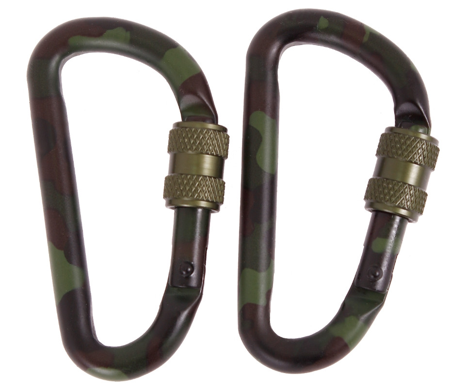 Карабін алюмінієвий 2 шт. Mil-Tec 60 мм WOODLAND 15922060, фото 1