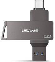 Флешка USAMS US-ZB199 Type-C OTG USB3.0 32GB, серая - Топ Продаж!