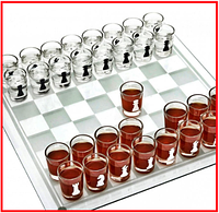 Шахматы рюмки с стеклянной доской 35х35 см подарочный набор алкогольные пьяные шахматы алкоигра алкошахматы