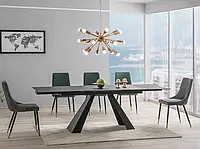 Стол Signal обеденный раскладной Salvadore 80-120(180) черный мат | кухонный стол | раскладной стол