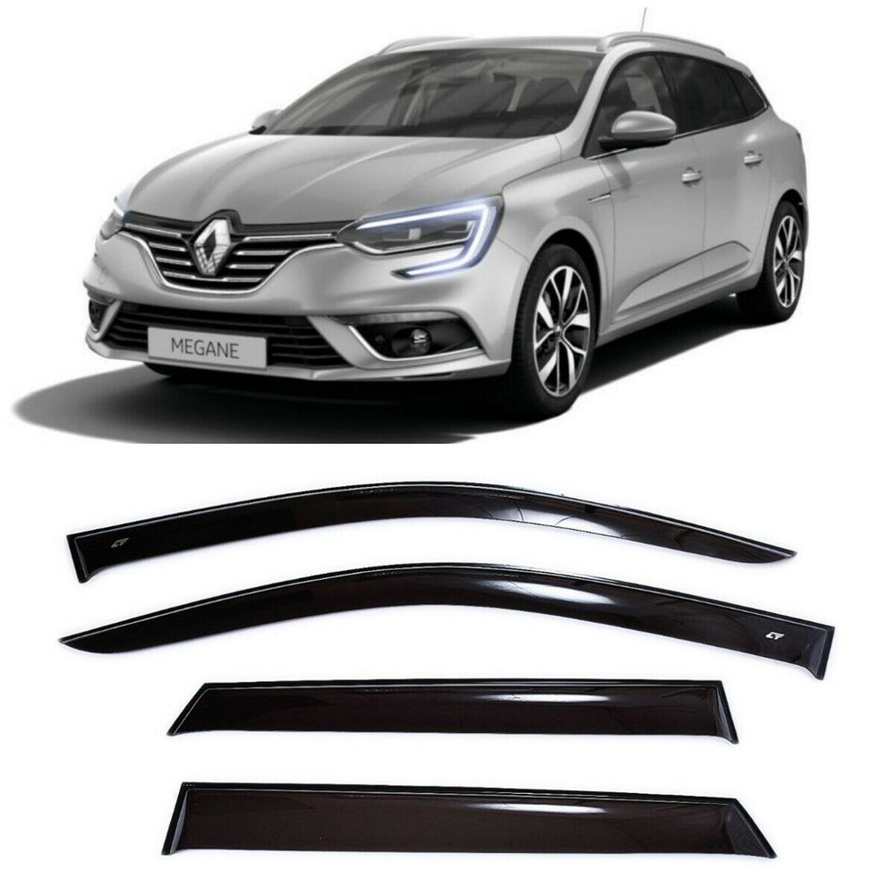 Дефлектори вікон вітровики для Renault Megane III унив 2008-2015 (скотч)