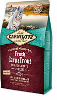 Сухой корм для взрослых стерилизованных котов и кошек Carnilove Fresh Carp&Trout Sterilised 6 кг