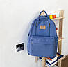 Текстильний рюкзак з ручками та брелком. Блакитний, фото 2