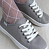 313-0 Срібні кеди на шнурках шкіряна устілка тм Waldi розмір 40 - устілка 25,5 см, фото 8